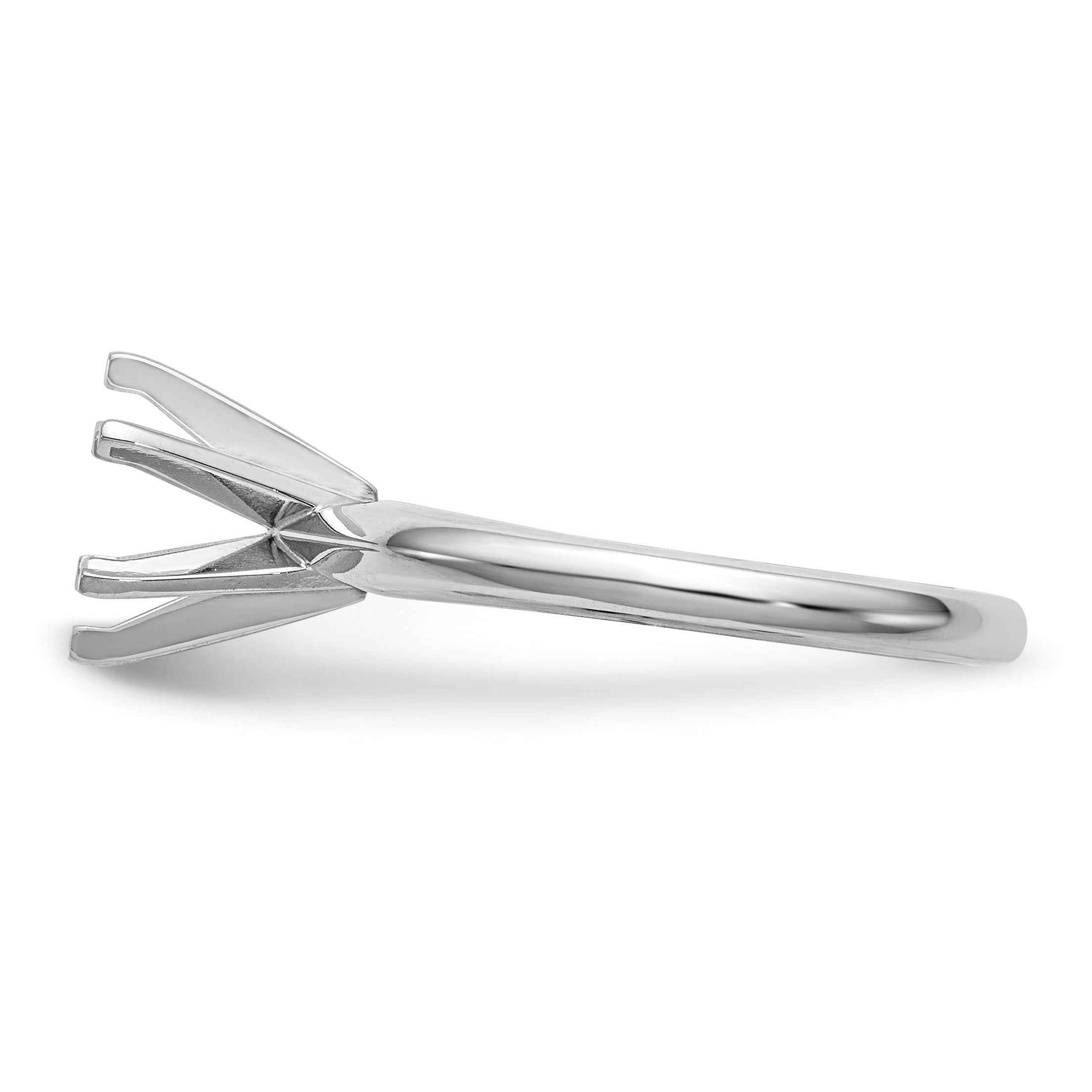 14k White Gold 1/3 carat Lightweight Knife Edge/Half-Round 6-Prong Round Solitaire Ring Mounting (No Stone Included)