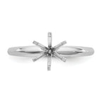 14k White Gold 1 carat Lightweight Knife Edge/Half-Round 6-Prong Round Solitaire Ring Mounting (No Stone Included)