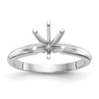 14k White Gold 5/8 carat Lightweight Knife Edge/Half-Round 6-Prong Round Solitaire Ring Mounting (No Stone Included)
