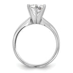 14k White Gold 1/4 carat Medium-Weight Knife Edge/Half-Round 6-Prong Round Solitaire Ring Mounting (No Stone Included)