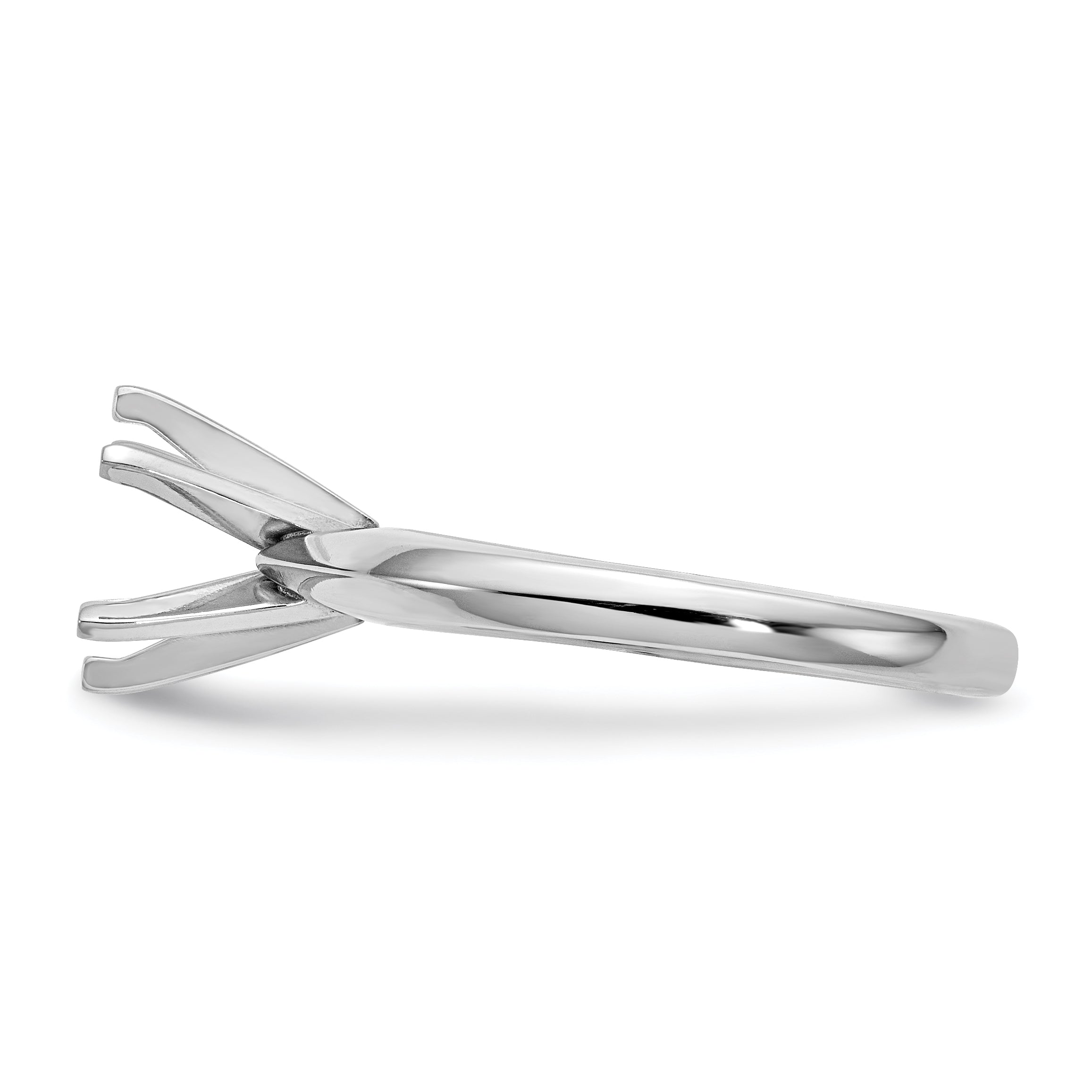 14k White Gold 1/2 carat Medium-Weight Knife Edge/Half-Round 6-Prong Round Solitaire Ring Mounting (No Stone Included)