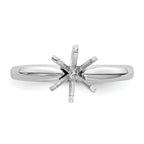 14k White Gold 3/16 carat Medium-Weight Knife Edge/Half-Round 6-Prong Round Solitaire Ring Mounting (No Stone Included)