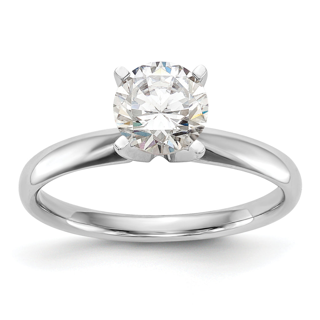 14k White Gold 1/3 carat Lightweight Comfort-Fit 4-Prong Round Solitaire Ring Mounting (No Stone Included)
