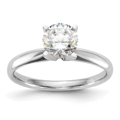 14k White Gold 1 carat Lightweight Comfort-Fit 4-Prong Round Solitaire Ring Mounting (No Stone Included)