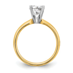 14k Two-Tone 1 carat Medium-Weight Comfort-Fit 4-Prong Round Solitaire Ring Mounting (No Stone Included)