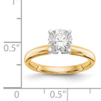 14k Two-Tone 1/3 carat Medium-Weight Comfort-Fit 4-Prong Round Solitaire Ring Mounting (No Stone Included)