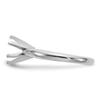 14k White Gold 1 carat Medium-Weight High Shoulder Airline Half-Round 6-Prong Round Solitaire Ring Mounting (No Stone Included)