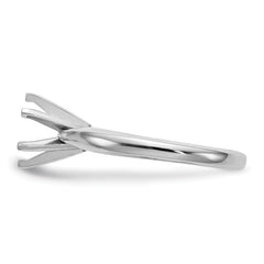 14k White Gold 1.25 carat Medium-Weight High Shoulder Airline Half-Round 6-Prong Round Solitaire Ring Mounting (No Stone Included)