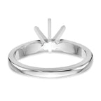 14k White Gold 5/8 carat Medium-Weight High Shoulder Airline Half-Round 6-Prong Round Solitaire Ring Mounting (No Stone Included)