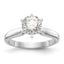 14k White Gold 1 carat Medium-Weight High Shoulder Airline Half-Round 6-Prong Round Solitaire Ring Mounting (No Stone Included)