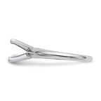 14k White Gold 6mm Medium-Weight Half-Round 4-Prong Princess Solitaire Ring Mounting (No Stone Included)