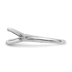 14k White Gold 4.7mm Medium-Weight Half-Round 4-Prong Princess Solitaire Ring Mounting (No Stone Included)