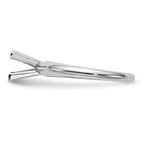 14k White Gold 4.5mm Medium-Weight Half-Round V-End Princess Solitaire Ring Mounting (No Stone Included)