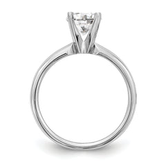 14k White Gold 1.25 carat Medium-Weight Comfort-Fit 4-Prong Round Solitaire Ring Mounting (No Stone Included)