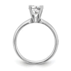 14k White Gold 1/2 carat Medium-Weight Comfort-Fit 4-Prong Round Solitaire Ring Mounting (No Stone Included)