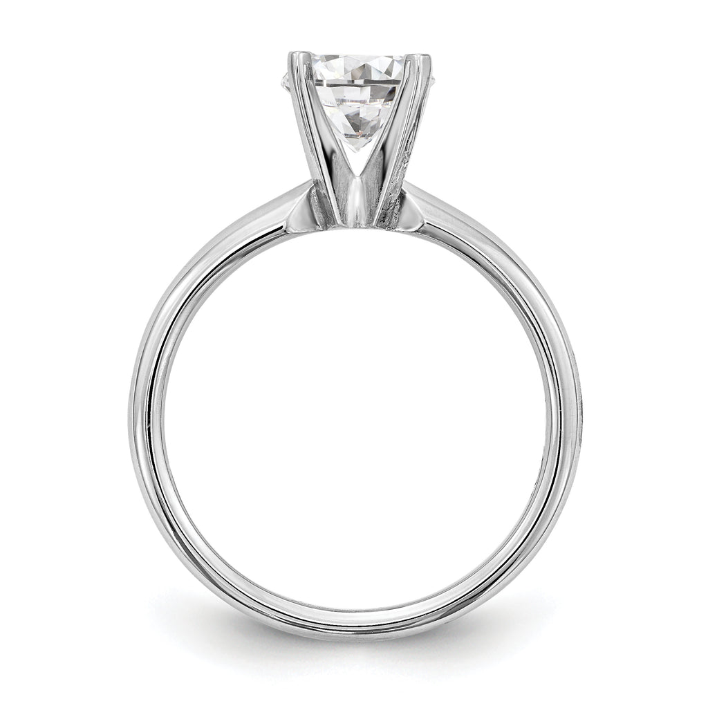 14k White Gold 3/4 carat Medium-Weight Comfort-Fit 4-Prong Round Solitaire Ring Mounting (No Stone Included)