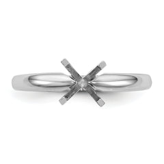 14k White Gold 1.5 carat Medium-Weight Comfort-Fit 4-Prong Round Solitaire Ring Mounting (No Stone Included)