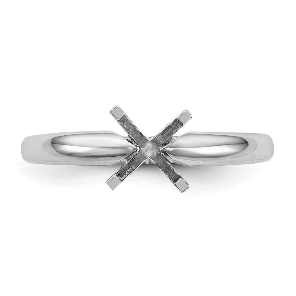 14k White Gold 1/3 carat Medium-Weight Comfort-Fit 4-Prong Round Solitaire Ring Mounting (No Stone Included)