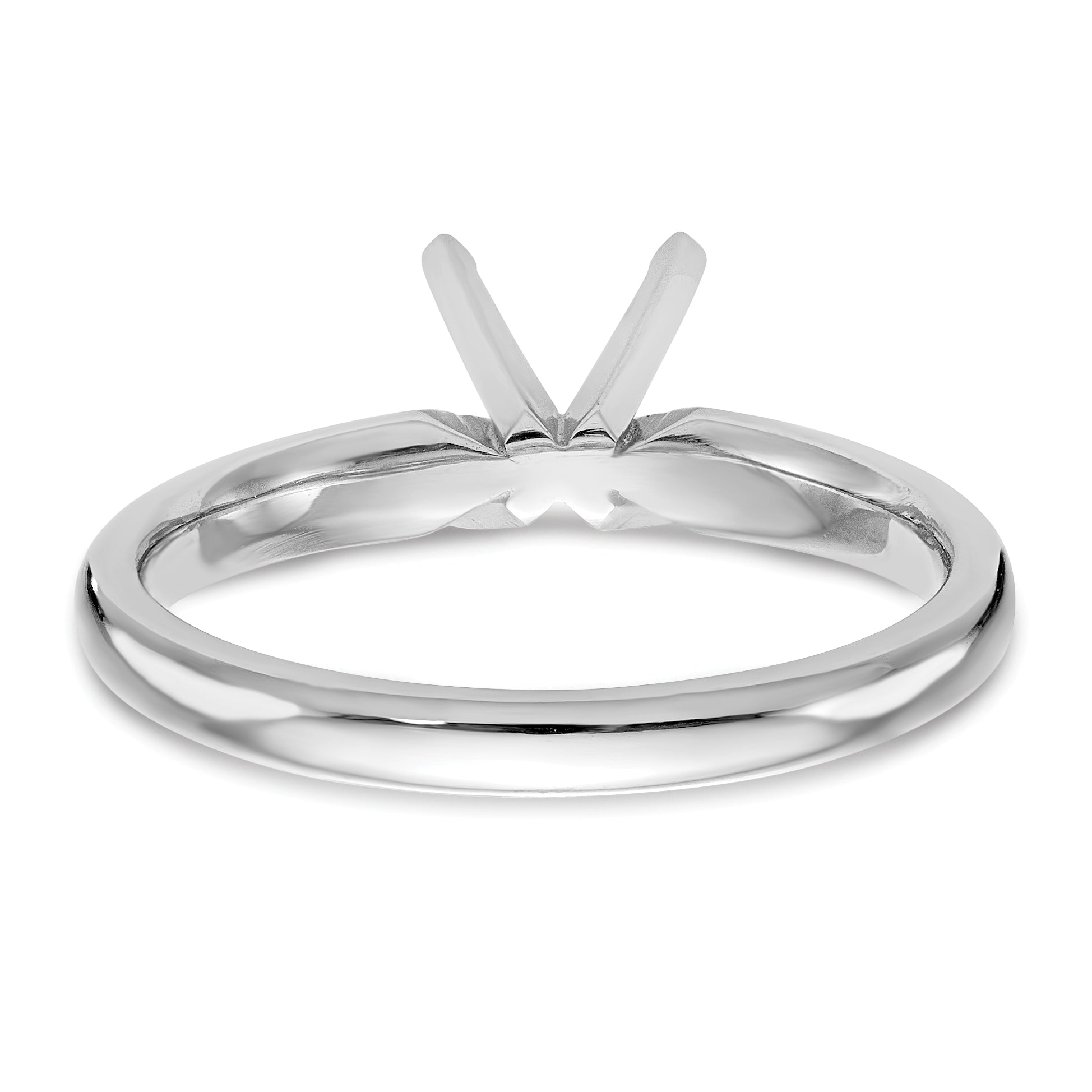 14k White Gold 1 carat Medium-Weight Comfort-Fit 4-Prong Round Solitaire Ring Mounting (No Stone Included)