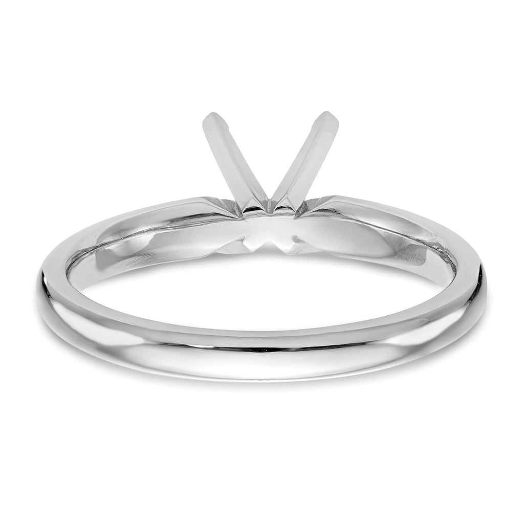 14k White Gold 1.5 carat Medium-Weight Comfort-Fit 4-Prong Round Solitaire Ring Mounting (No Stone Included)