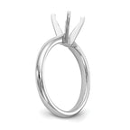 14k White Gold 1.5 carat Medium-Weight Comfort-Fit 4-Prong Round Solitaire Ring Mounting (No Stone Included)