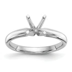 14k White Gold 1 carat Medium-Weight Comfort-Fit 4-Prong Round Solitaire Ring Mounting (No Stone Included)