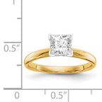 14k Two-Tone 3mm Medium-Weight Comfort-Fit V-End Princess Solitaire Ring Mounting (No Stone Included)