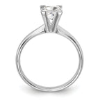 14k White Gold 5.5mm Medium-Weight Comfort-Fit V-End Princess Solitaire Ring Mounting (No Stone Included)