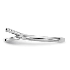 14k White Gold 3.5mm Medium-Weight Comfort-Fit V-End Princess Solitaire Ring Mounting (No Stone Included)
