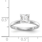 14k White Gold 5.5mm Medium-Weight Comfort-Fit V-End Princess Solitaire Ring Mounting (No Stone Included)