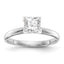 14k White Gold 3mm Medium-Weight Comfort-Fit V-End Princess Solitaire Ring Mounting (No Stone Included)