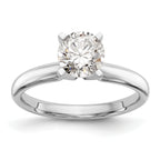 14k White Gold 2 carat Medium-Weight Comfort-Fit 4-Prong Round Solitaire Ring Mounting (No Stone Included)