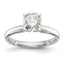 14k White Gold 3/4 carat Medium-Weight Comfort-Fit 4-Prong Round Solitaire Ring Mounting (No Stone Included)