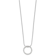Kelly Waters Rhodium-plated Clear CZ Circle 18 inch Necklace
