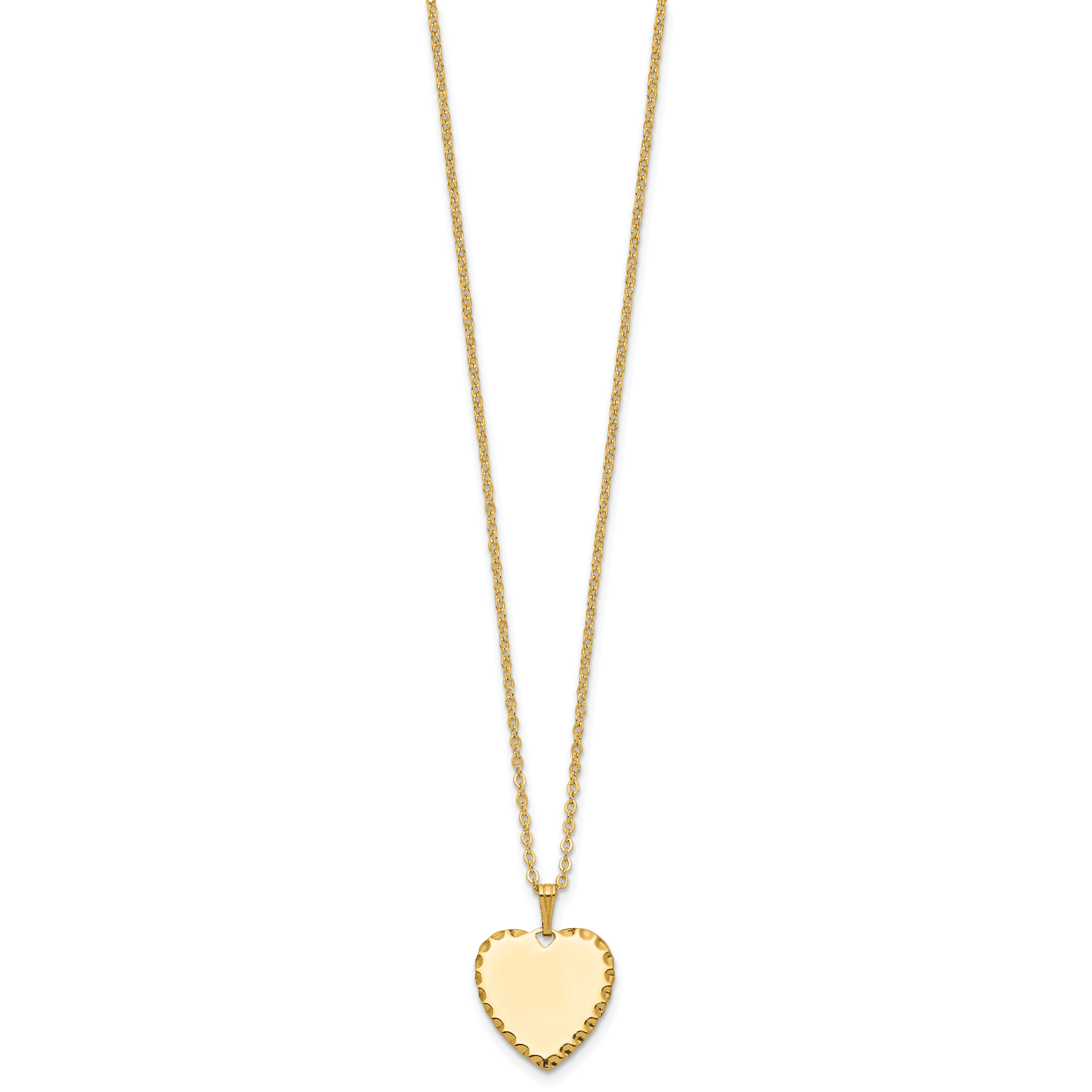 Kelly Waters Gold-plated Polished Engraveable Heart Disc 18 inch Necklace Secondary image