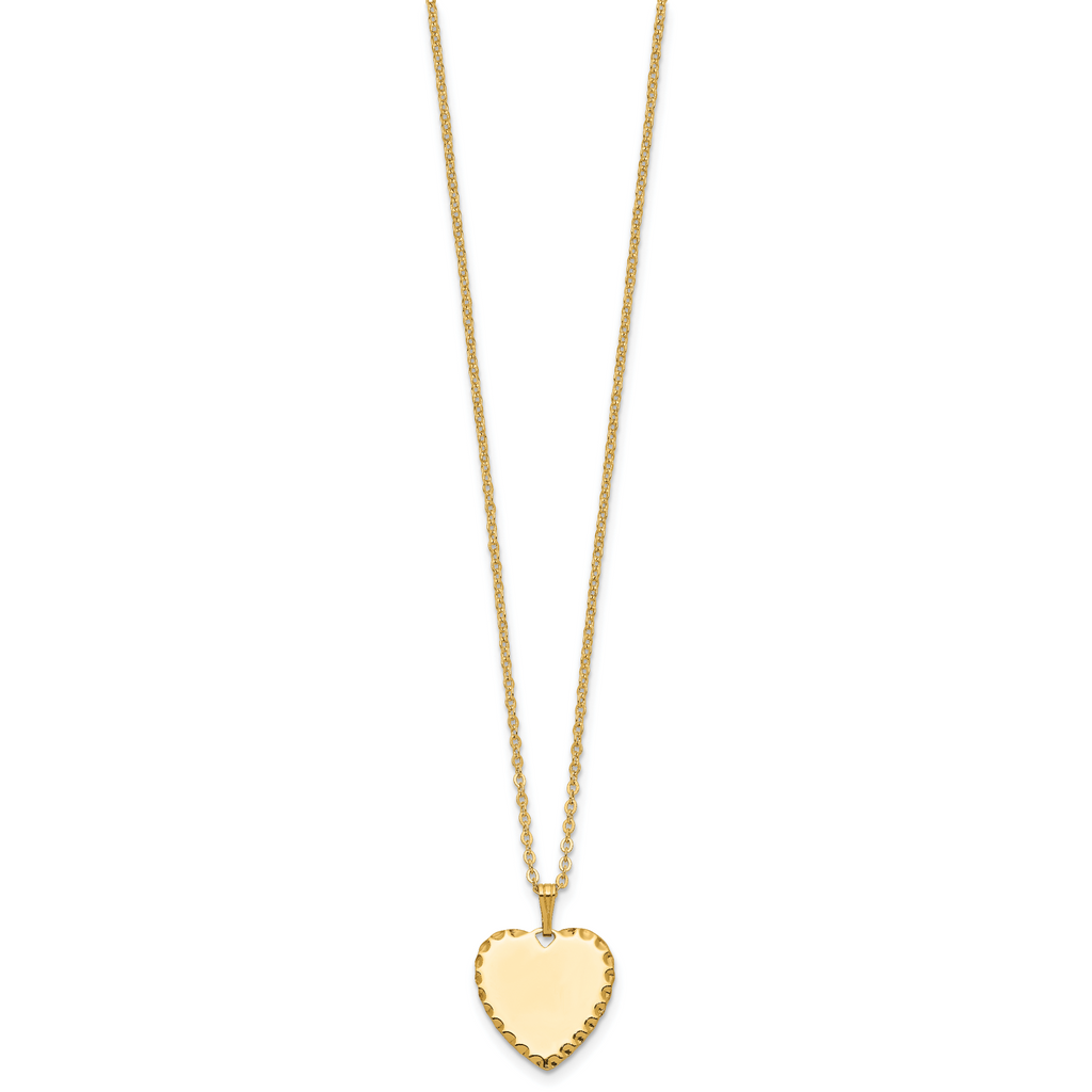 Kelly Waters Gold-plated Polished Engraveable Heart Disc 18 inch Necklace