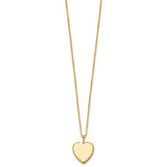Kelly Waters Gold-plated Polished Engraveable Heart Disc 18 inch Necklace