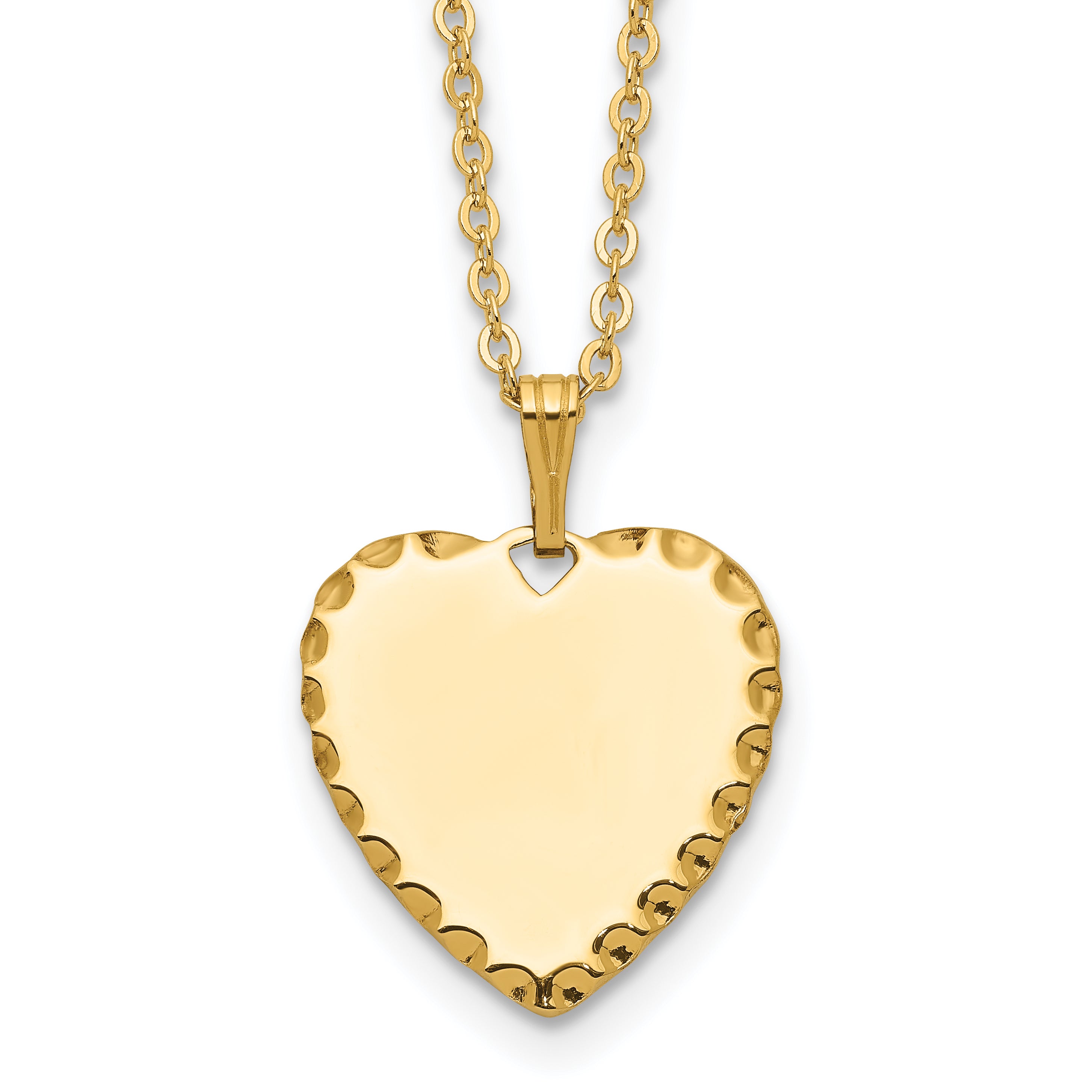 Kelly Waters Gold-plated Polished Engraveable Heart Disc 18 inch Necklace Main image