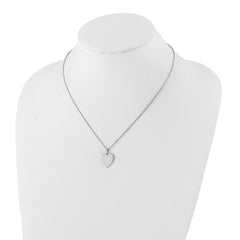 Kelly Waters Rhodium-plated Polished Engraveable Heart Disc 18 inch Necklace