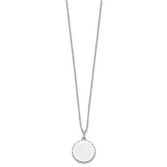 Kelly Waters Rhodium-plated Satin Round Engraveable Disc 18 inch Necklace