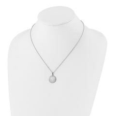Kelly Waters Rhodium-plated Satin Round Engraveable Disc 18 inch Necklace