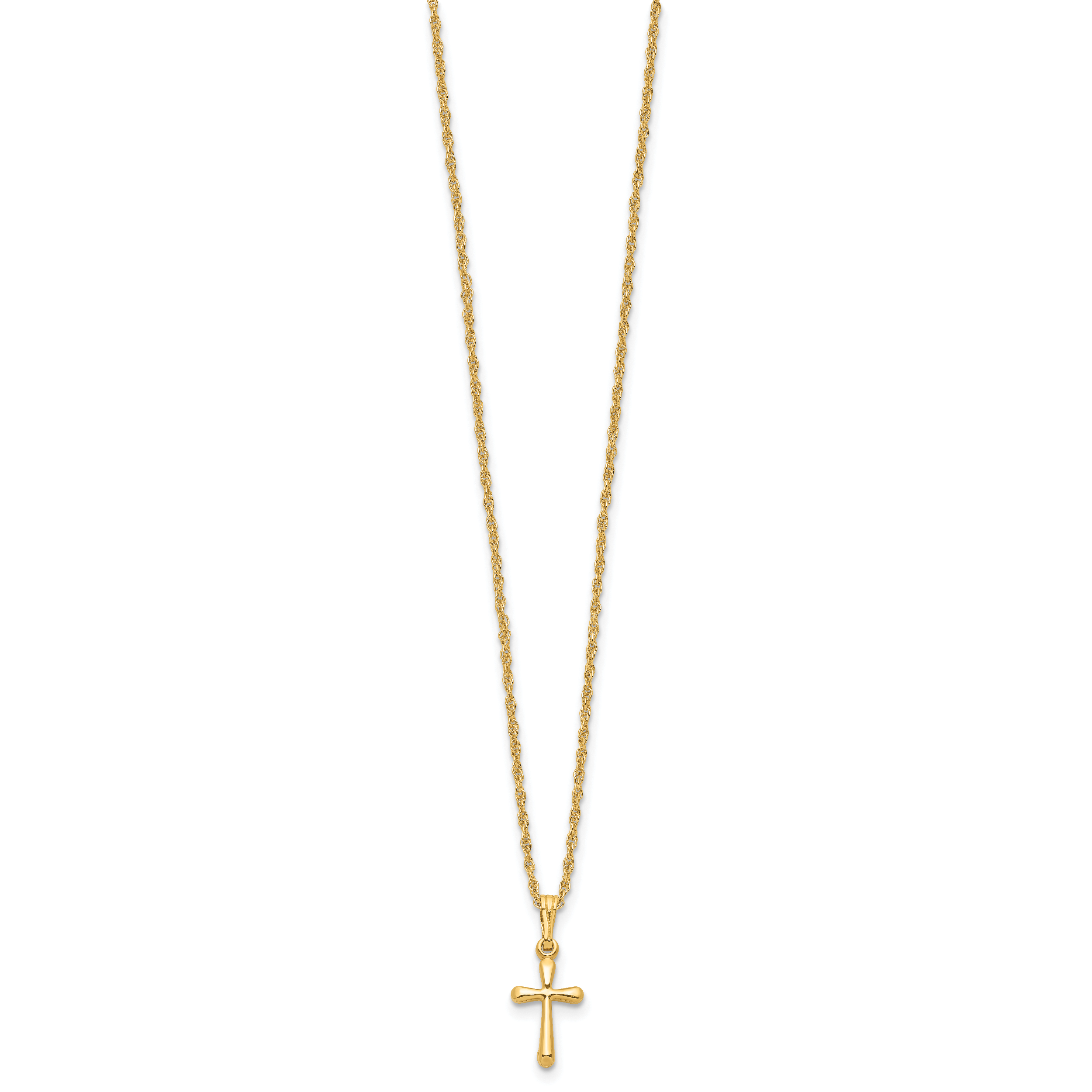 Kelly Waters Gold-plated Small Polished Rounded Cross 18 inch Necklace Secondary image