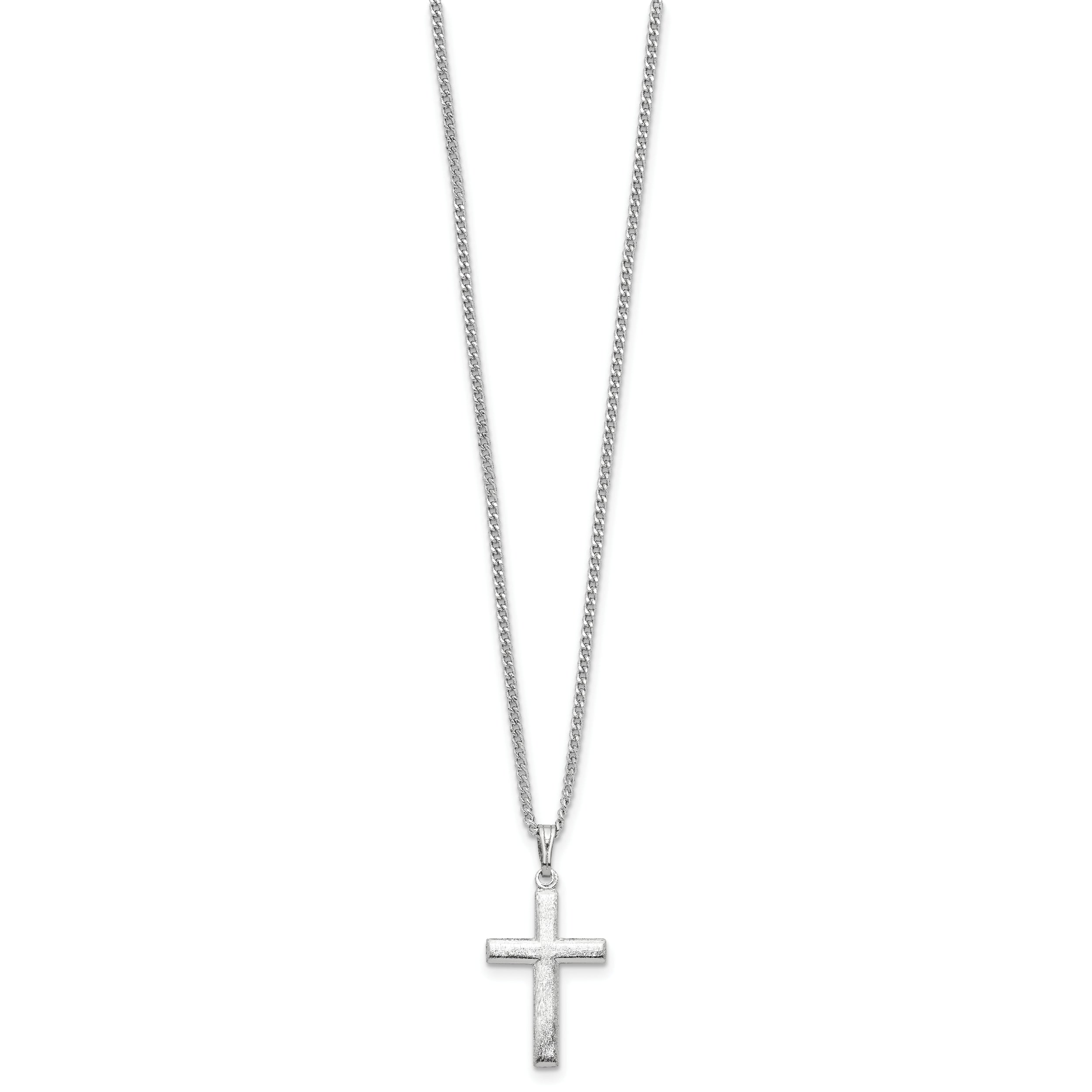 Kelly Waters Rhodium-plated Medium Polished Cross 18 inch Necklace