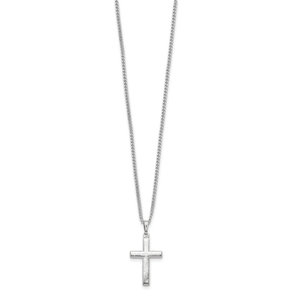 Kelly Waters Rhodium-plated Medium Polished Cross 18 inch Necklace