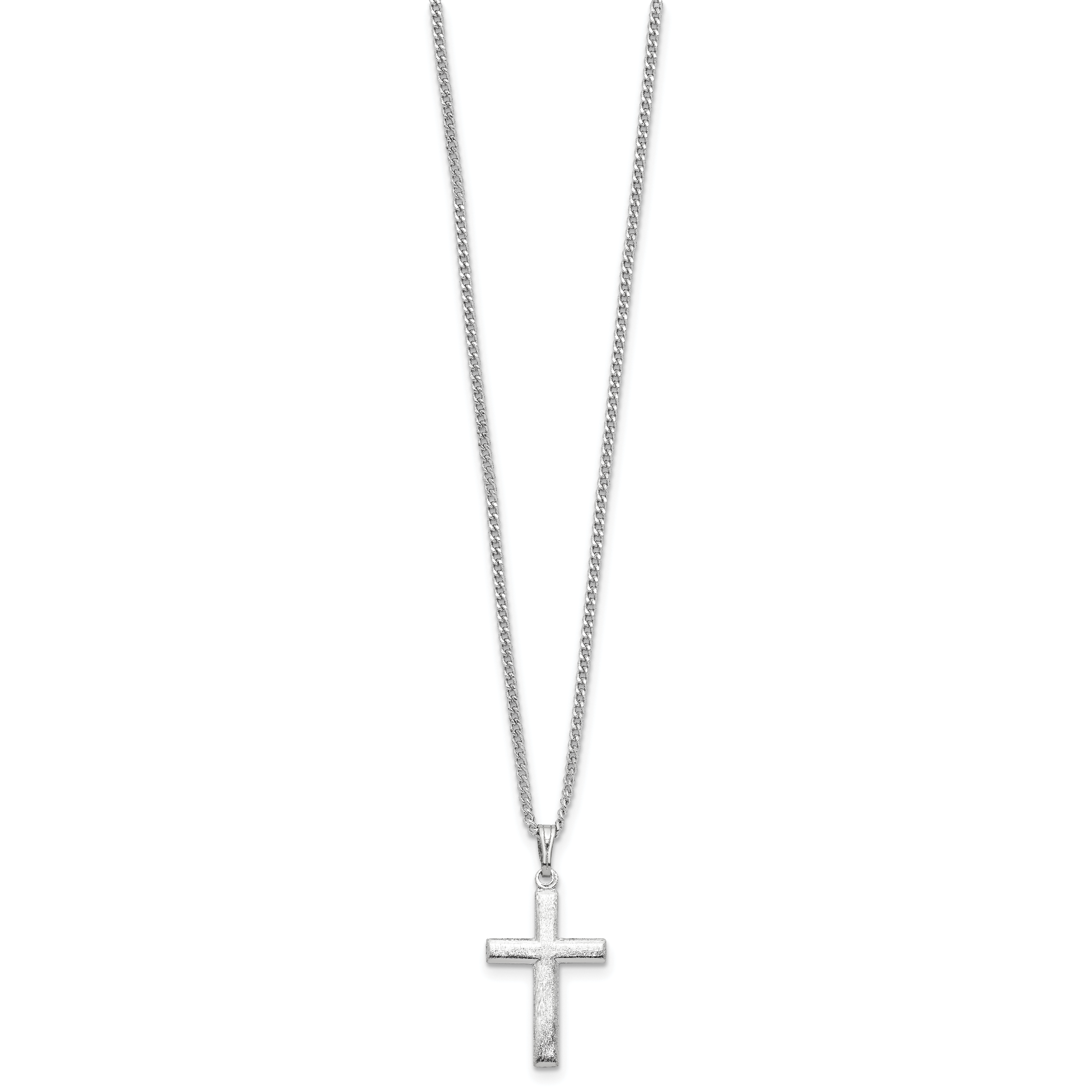 Kelly Waters Rhodium-plated Medium Polished Cross 18 inch Necklace
