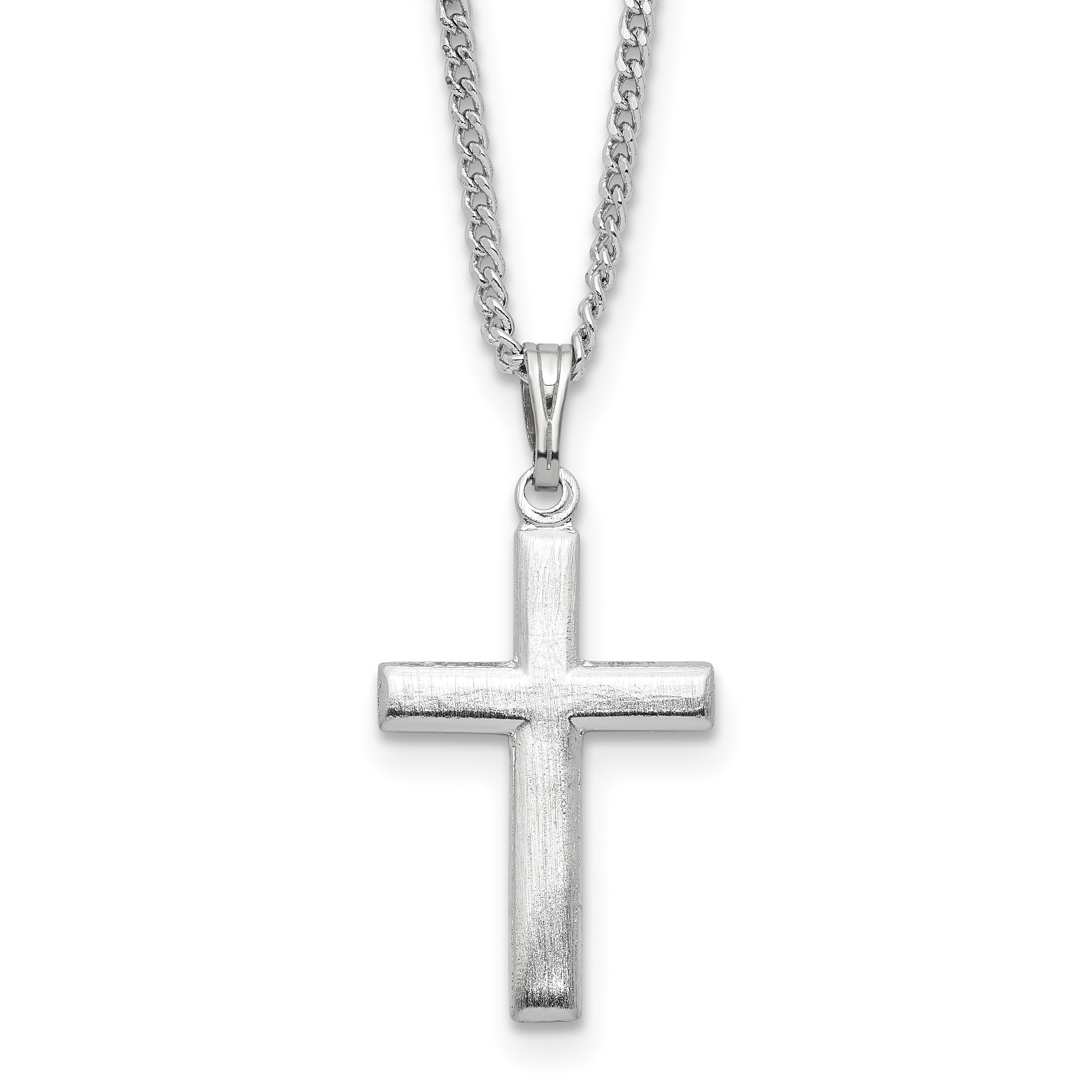 Kelly Waters Rhodium-plated Medium Polished Cross 18 inch Necklace Main image