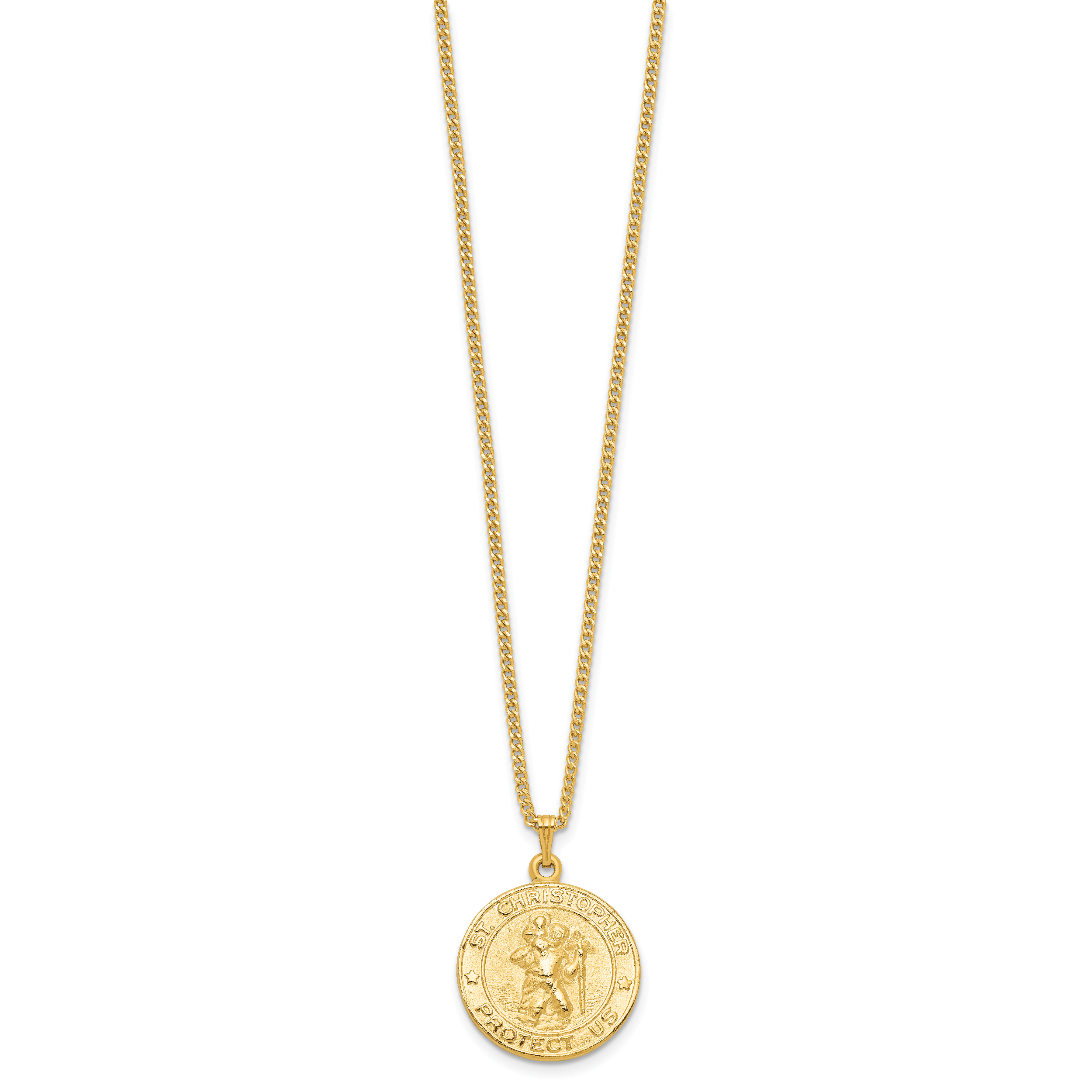 Kelly Waters Gold-plated St. Christopher Medal 24 inch Necklace Secondary image