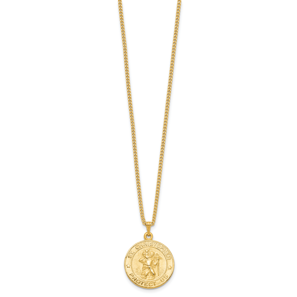 Kelly Waters Gold-plated St. Christopher Medal 24 inch Necklace