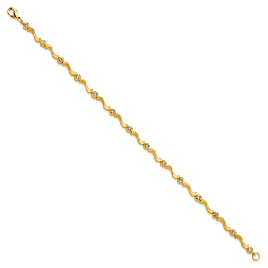 Kelly Waters Gold-plated Cubic Zirconia Bezel S Link Bracelet for Women