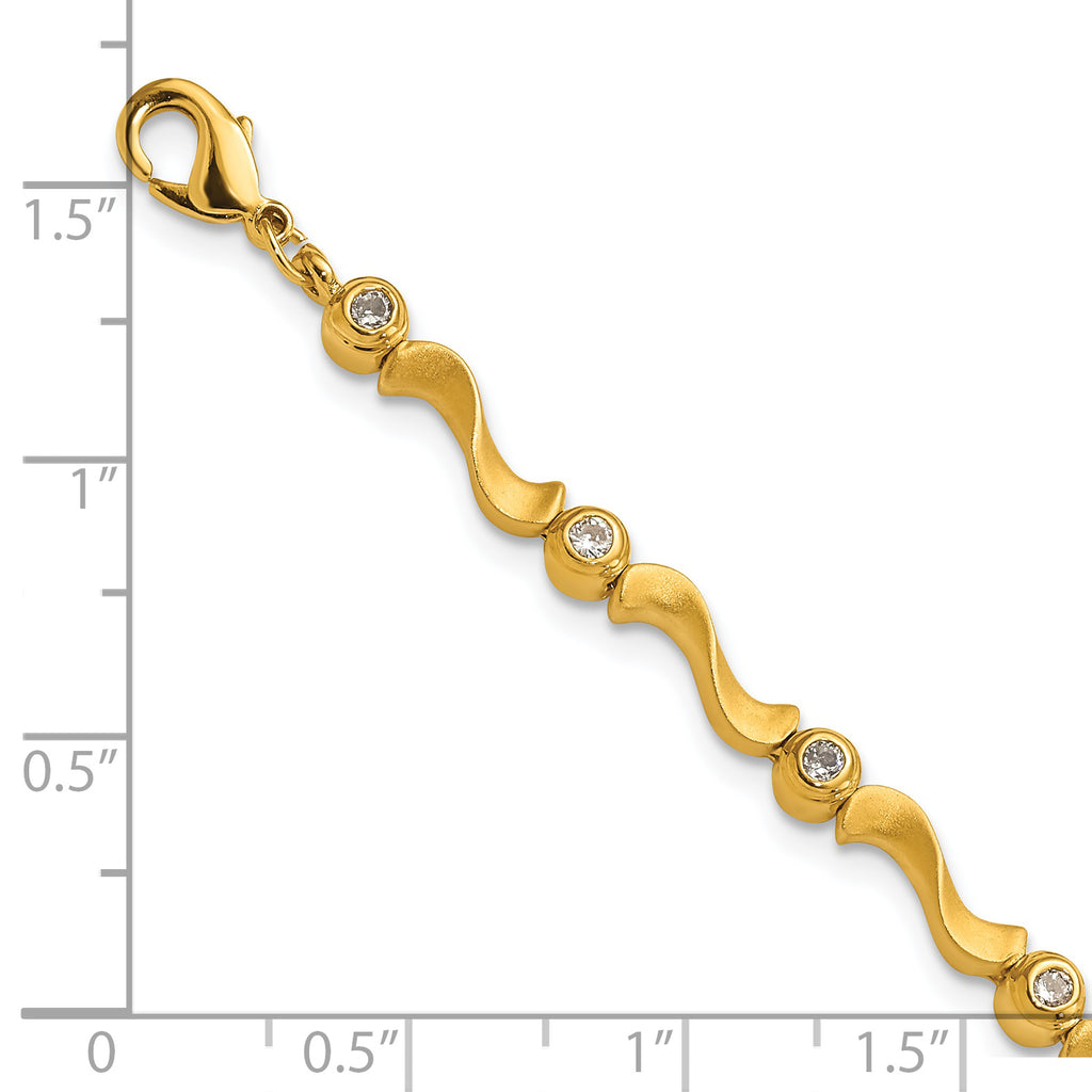 Kelly Waters Gold-plated Cubic Zirconia Bezel S Link Bracelet for Women